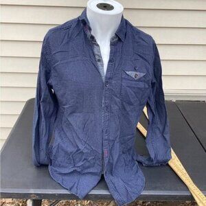 TROPICAL Y2K BOHO INDIE Men's Thread and Cloth Blue Dress Button Up Shirt Medium